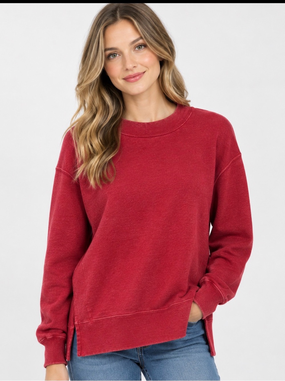 Maurice’s Women's Cozy Crewneck Sweater - Red Size Small